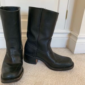 Frye Campus Short Boot Black leather retro